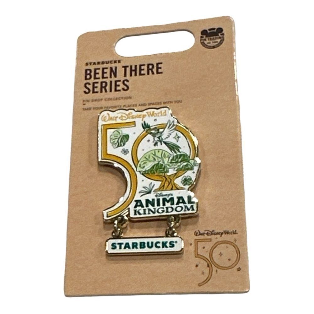 Disney 50th Animal Kingdom Anniversary Starbucks Been There Pins AK bag & map - Picture 2 of 10